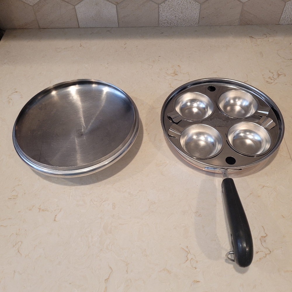 Vintage Revere Ware Skillet with Egg Poacher